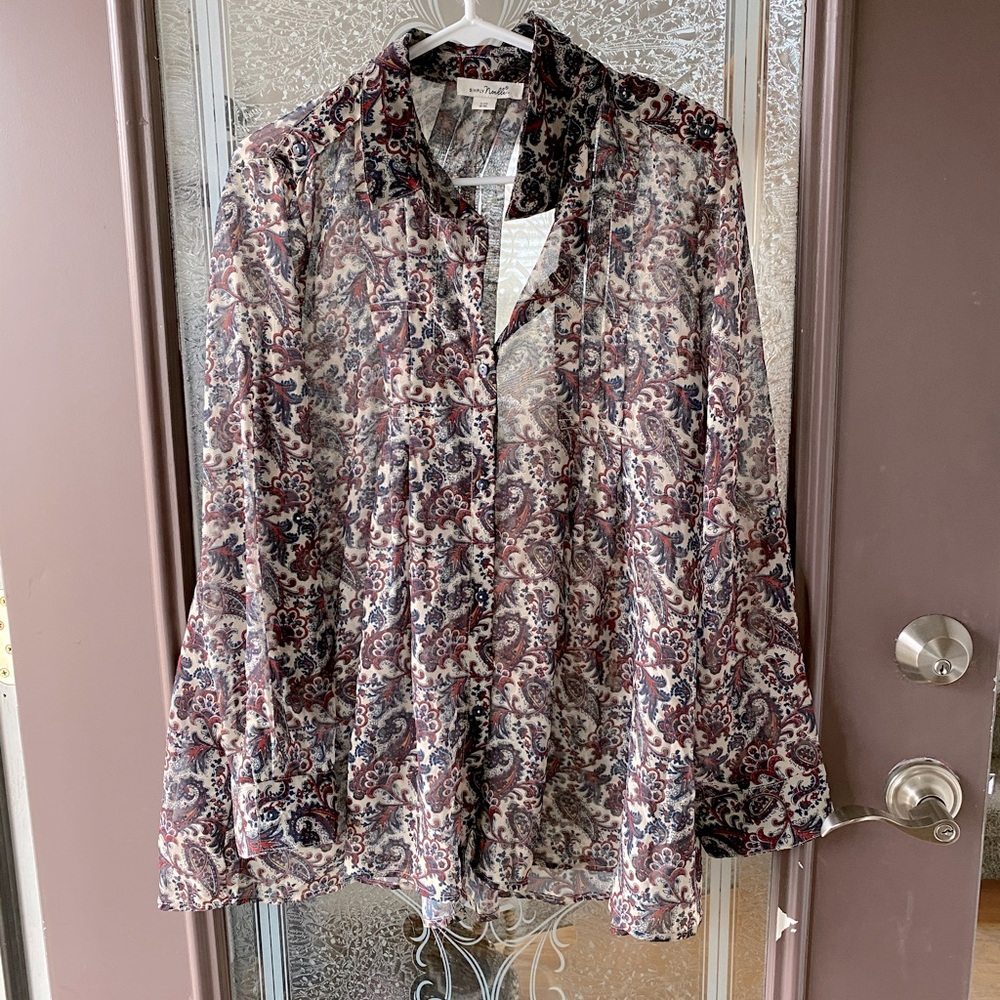 Sheer Button Up Top